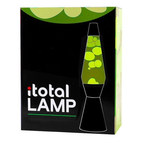 I-total lavalampe - lavalampe - humørlampe - 40x11 cm - glasaluminium - 30w - grøn med gul lava - sort - xl2341