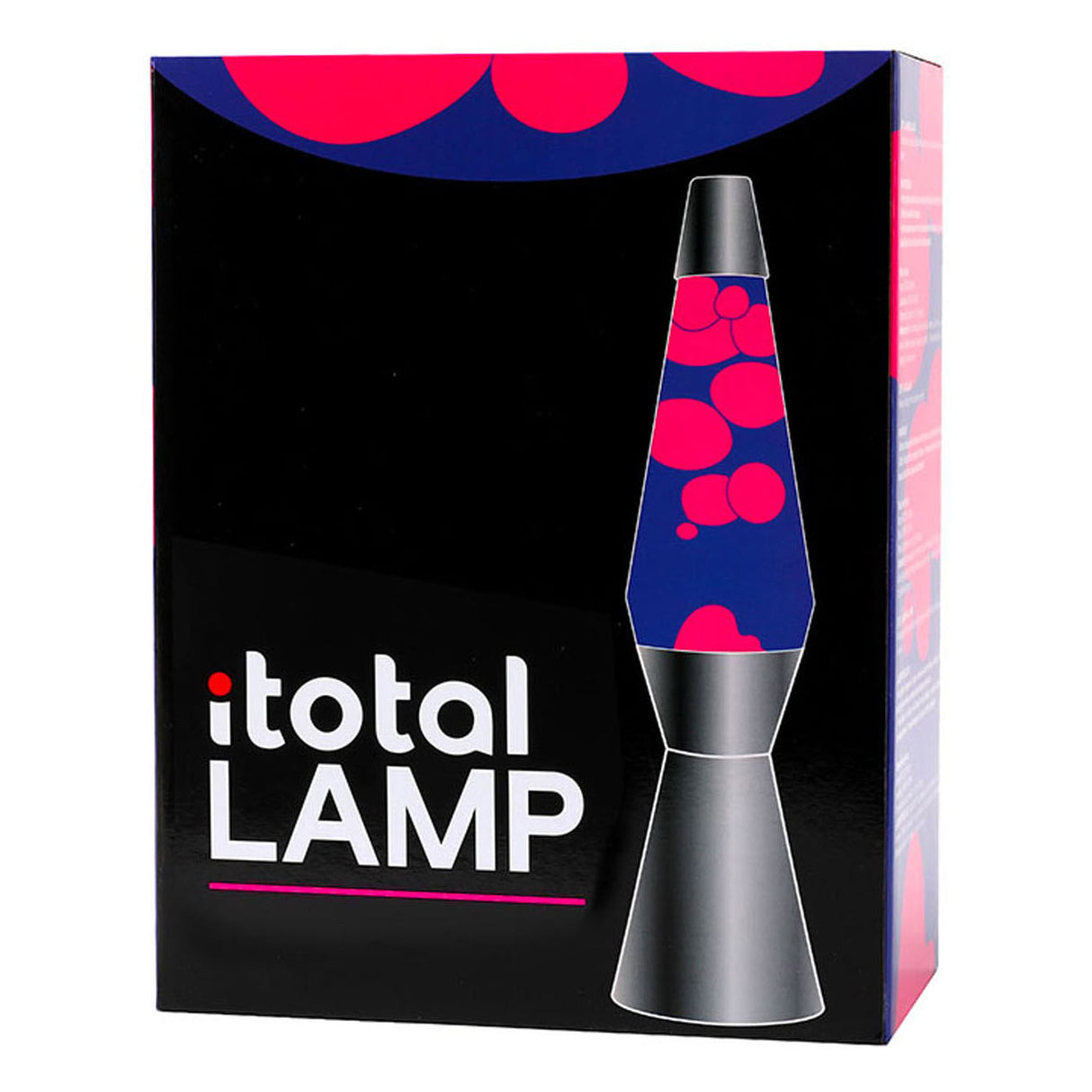 I-total lavalampe - lavalampe - humørlampe - 40x11 cm - glasaluminium - 30w - lilla med pink lava - sølvgrå - xl2343