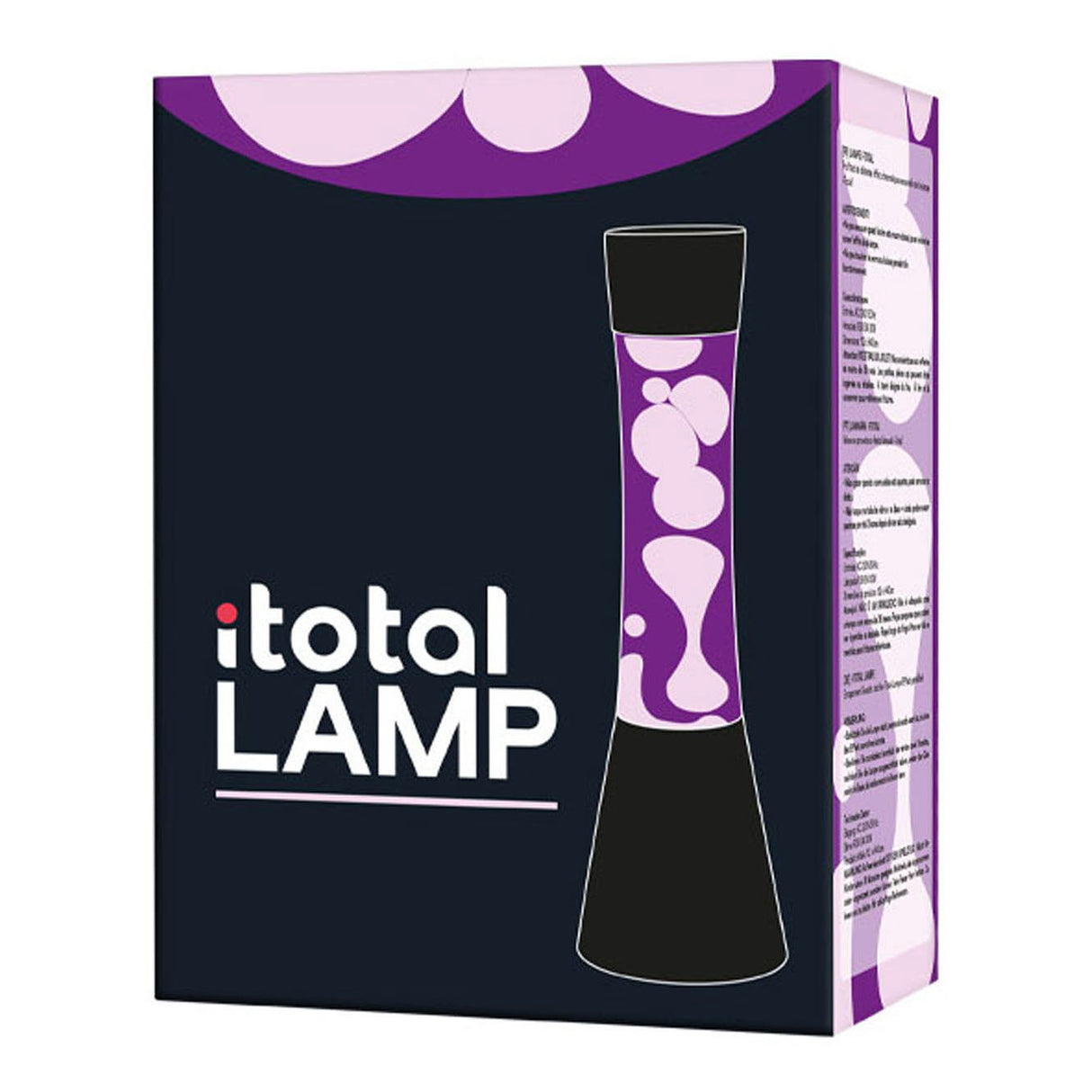 Itotal lavalamp sort lilla hvid, 40 cm