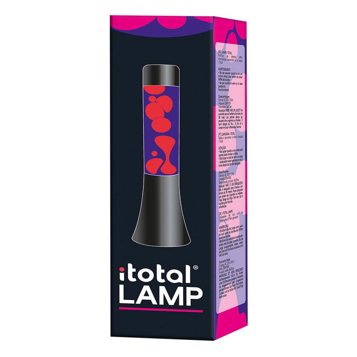 Itotal lavalamp sort lilla lyserød, 30 cm