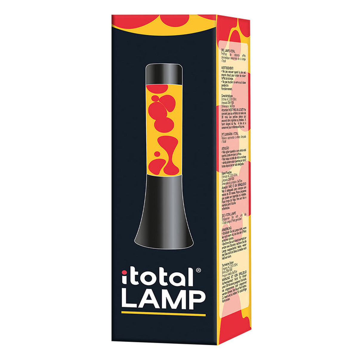 Itotal lavalampe sort orange rød, 30cm