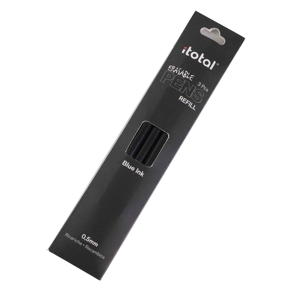 Itotal sletbart blæk refill sort, 3 stk.