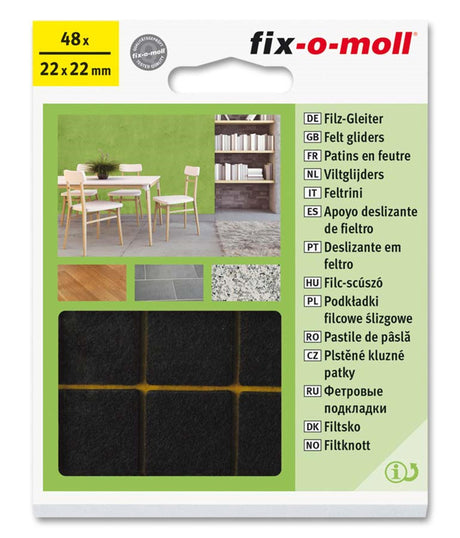 Fix-o-moll filtglider ø22mm 48stk. brun
