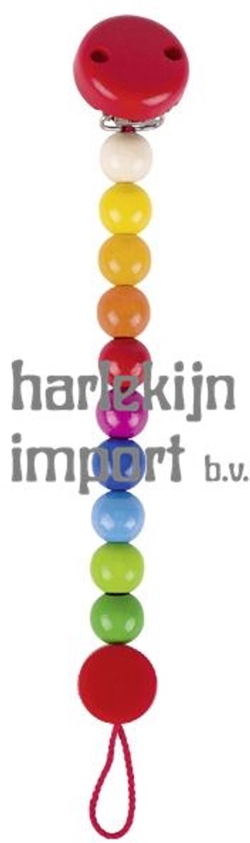 Goki Wood Pacifier Chain Rainbow