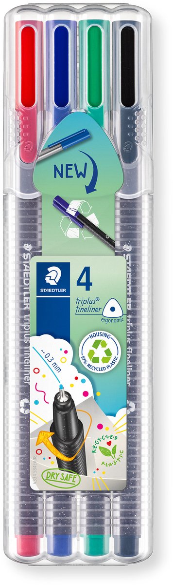 Staedtler triplus fineliner 334 - æske med 4 farver