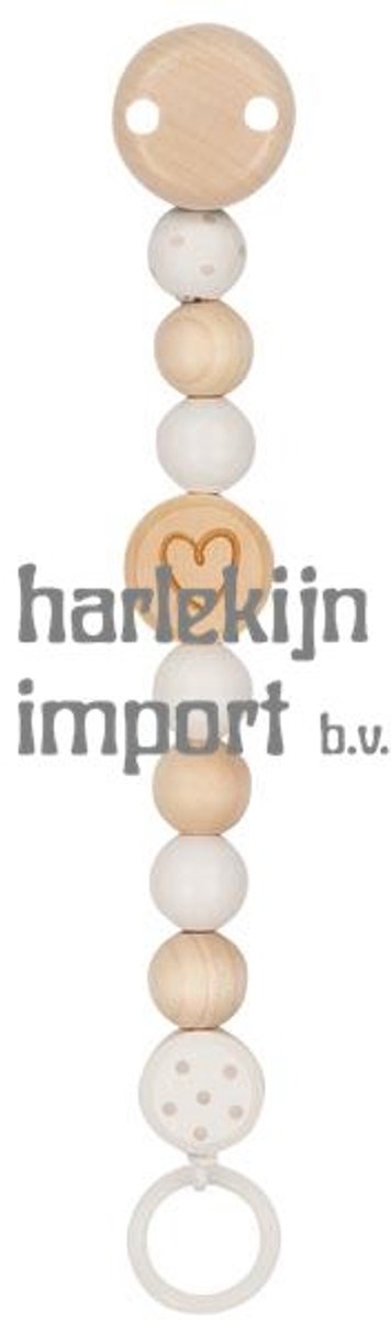 Goki Wood Pacifier Chain Heart