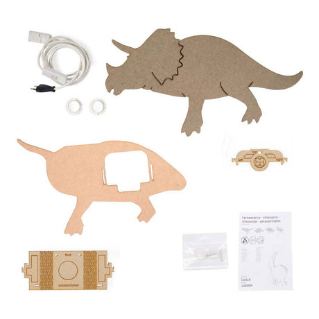 Fra Tjalle og Jasper - dino væglampe triceratops - træ
