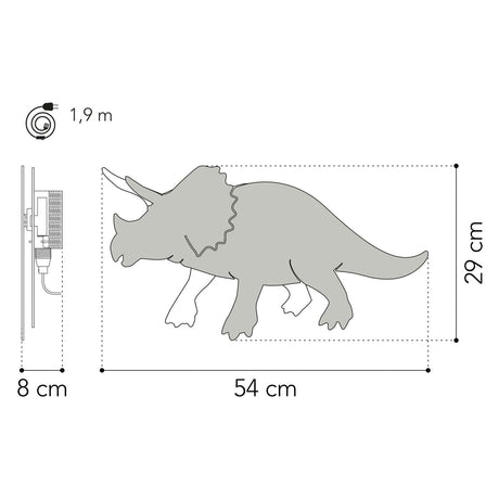 Fra Tjalle og Jasper - dino væglampe triceratops - træ