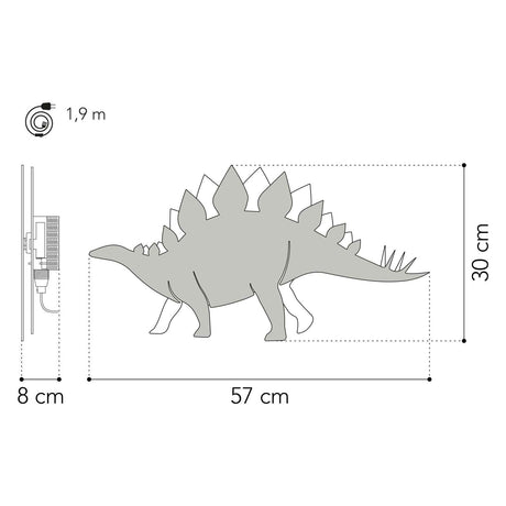 Fra Tjalle og Jasper - dino væglampe stegosaurus - træ