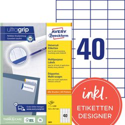 Avery huismerk 3651 universele etiket 52,5x29,7mm