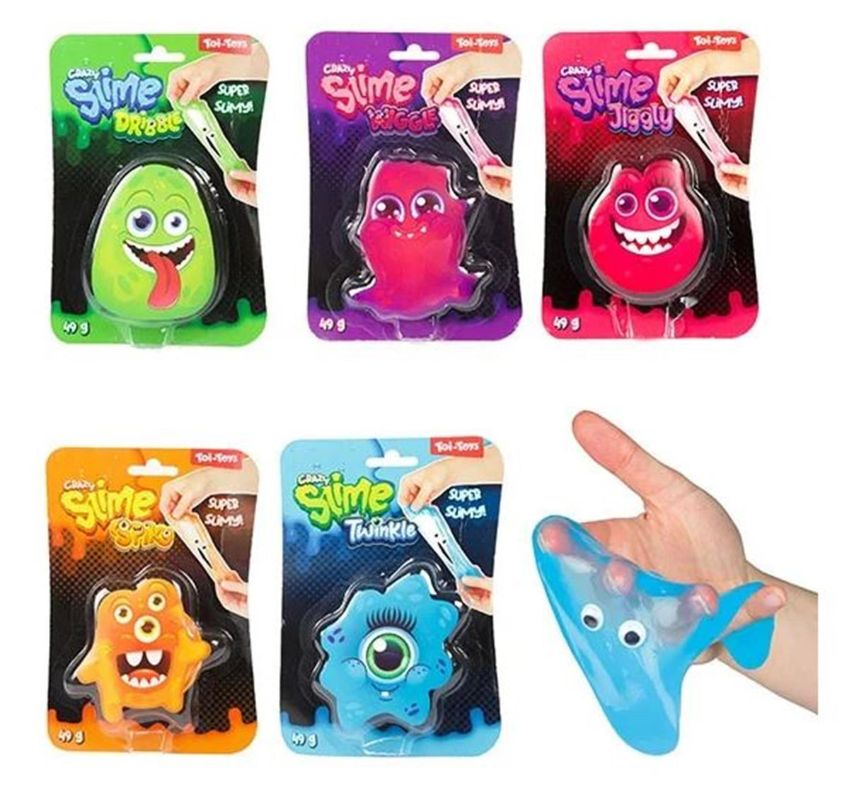 Toi-legetøj toi-legetøj crazy slime slime monster uni farve med øjne