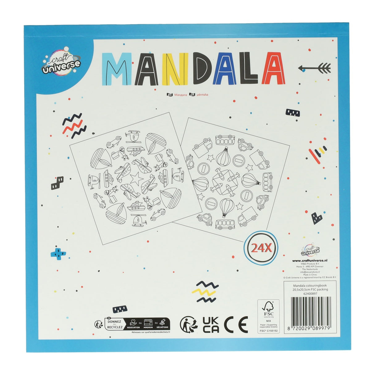 Malebog mandala 20,5x20,5cm