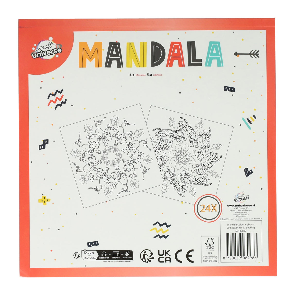 Malebog mandala 20,5x20,5cm