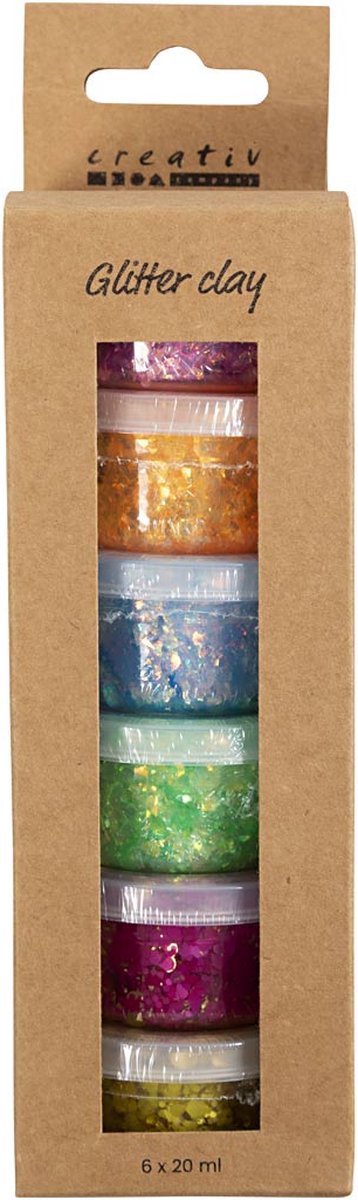 Kreativ virksomhed https: www.cchobby.nl glitter-clay-happy-colours-6x20-gr-1-doos