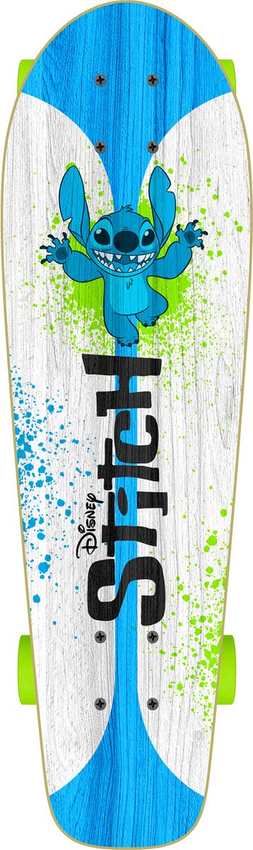 Stitch skateboard 70 x 20 cm junior hvid blågrøn