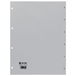 Numerical tabs hetzel 1300069 gray pp (polypropylene)