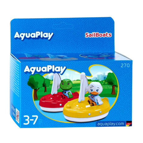 Aquaplay big - - 2 sejlbåde + 2 figurer - vandbanetilbehør