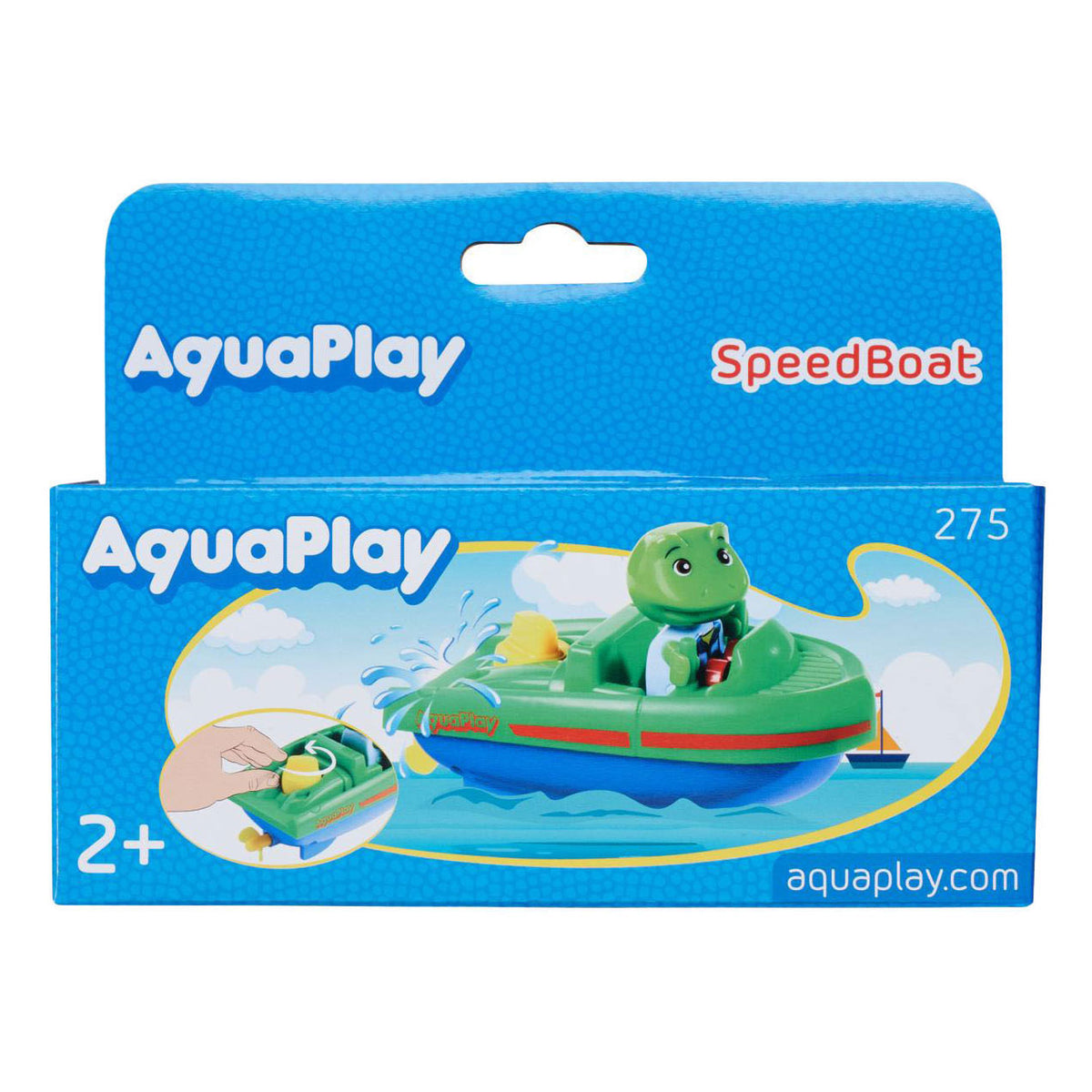 Aquaplay - vandbane tilbehør - sportsbåd med frø - badelegetøj - grøn