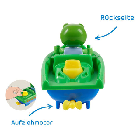 Aquaplay - waterbaanaccessoire - sportboot met kikker - badspeelgoed - groen