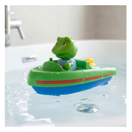 Aquaplay - waterbaanaccessoire - sportboot met kikker - badspeelgoed - groen