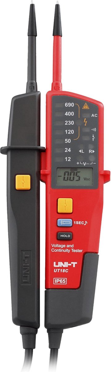 Uni-t UT18c spændingstester og kontinuitetstester ip65 cat iv 600v