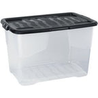 Opbevaringsboks kurve xw203-clr blk-ex 65l transparent, sort