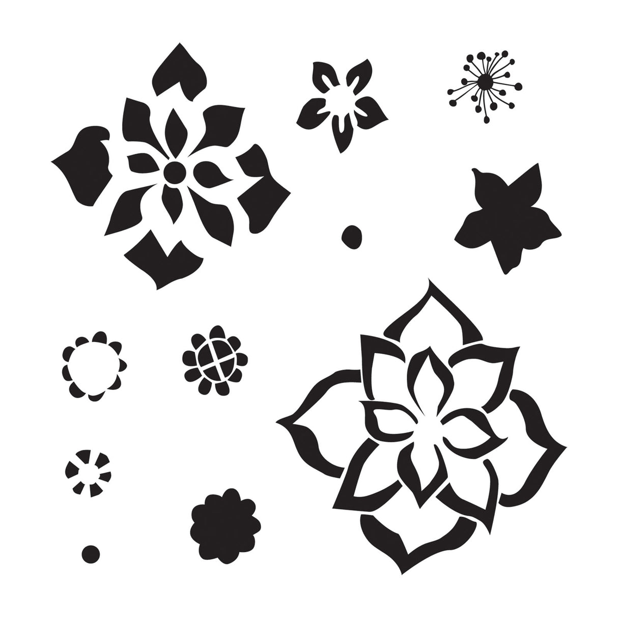 Håndværkerens værksted • skabelon 15x15cm lagdelte blomster
