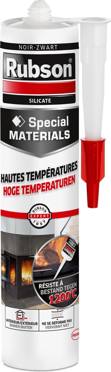 Rubson høje temperaturer sort sæt 280 ml byggesæt | modstandsdygtig over for høje temperaturer | ideel til varmebestandige applikationer | stærk og holdbar