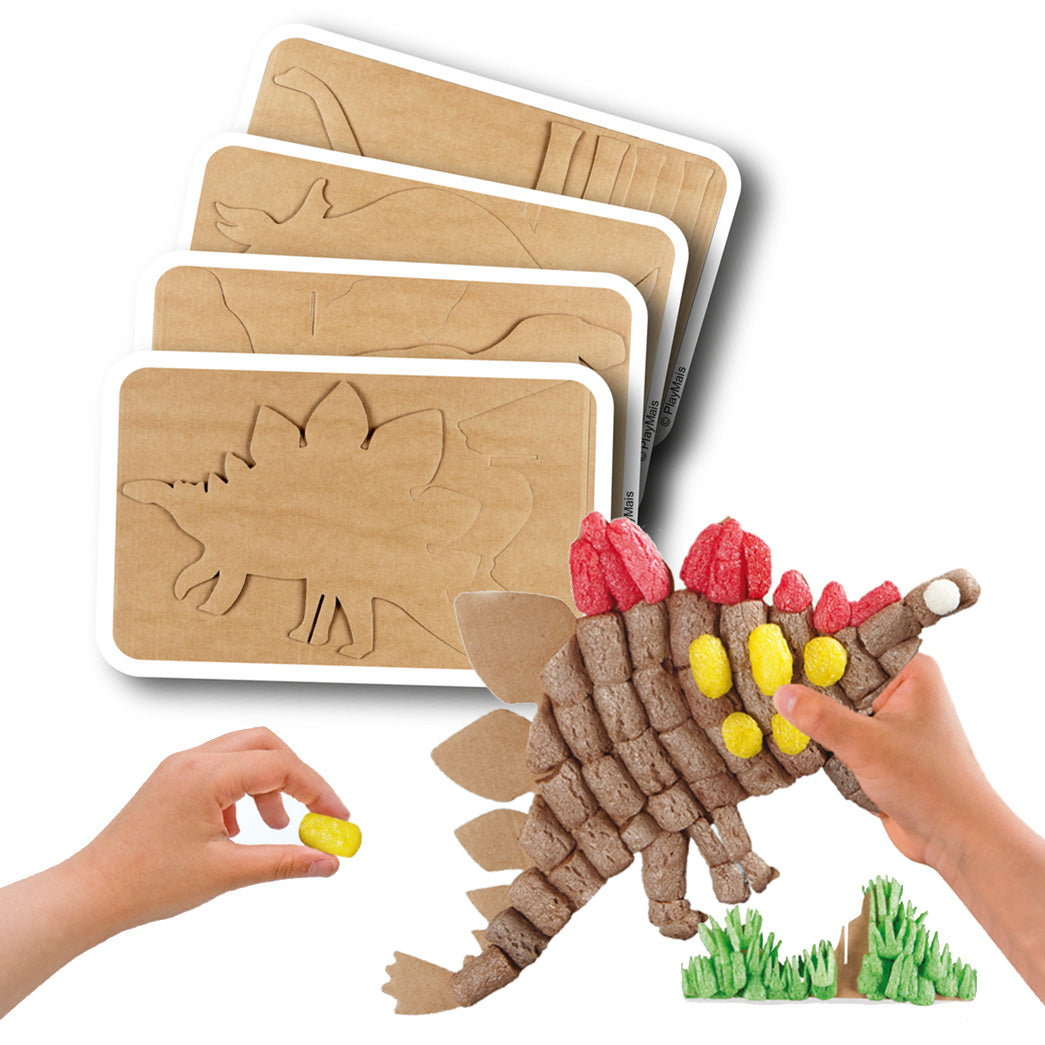 Playmais dekorationsdino kort, 4 stk.