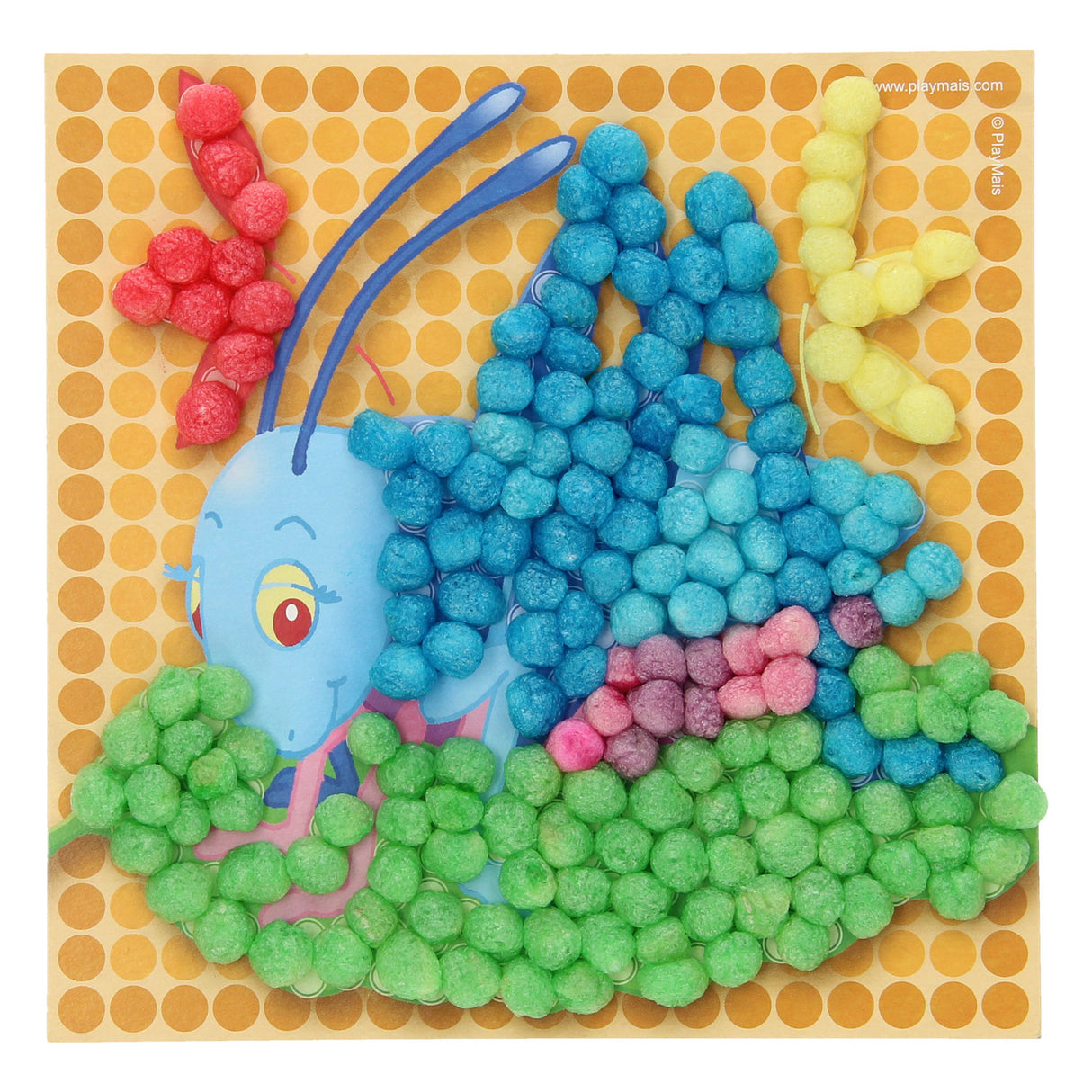 Playmais mosaikkort dekorerer insekter