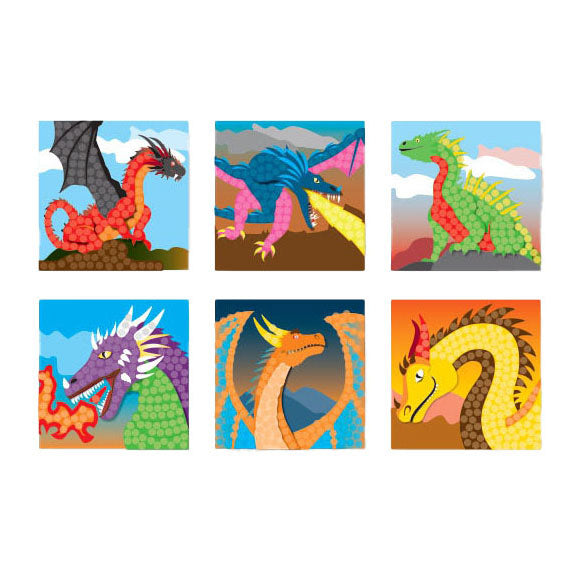 Playmais Mosaic Cards dekorerer fantasy dragon