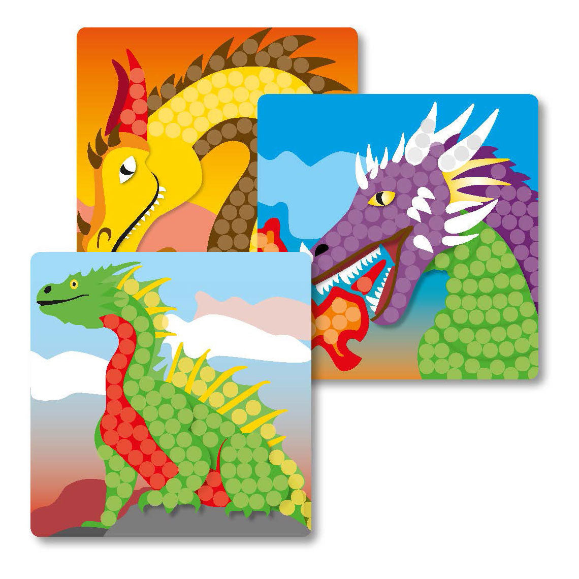 Playmais Mosaic Cards dekorerer fantasy dragon