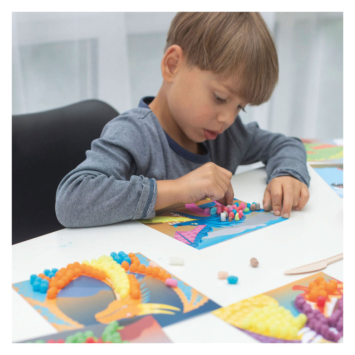 Playmais Mosaic Cards dekorerer fantasy dragon