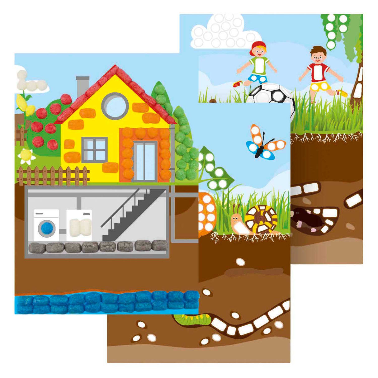Playmais eduline ovenfor nedenfor