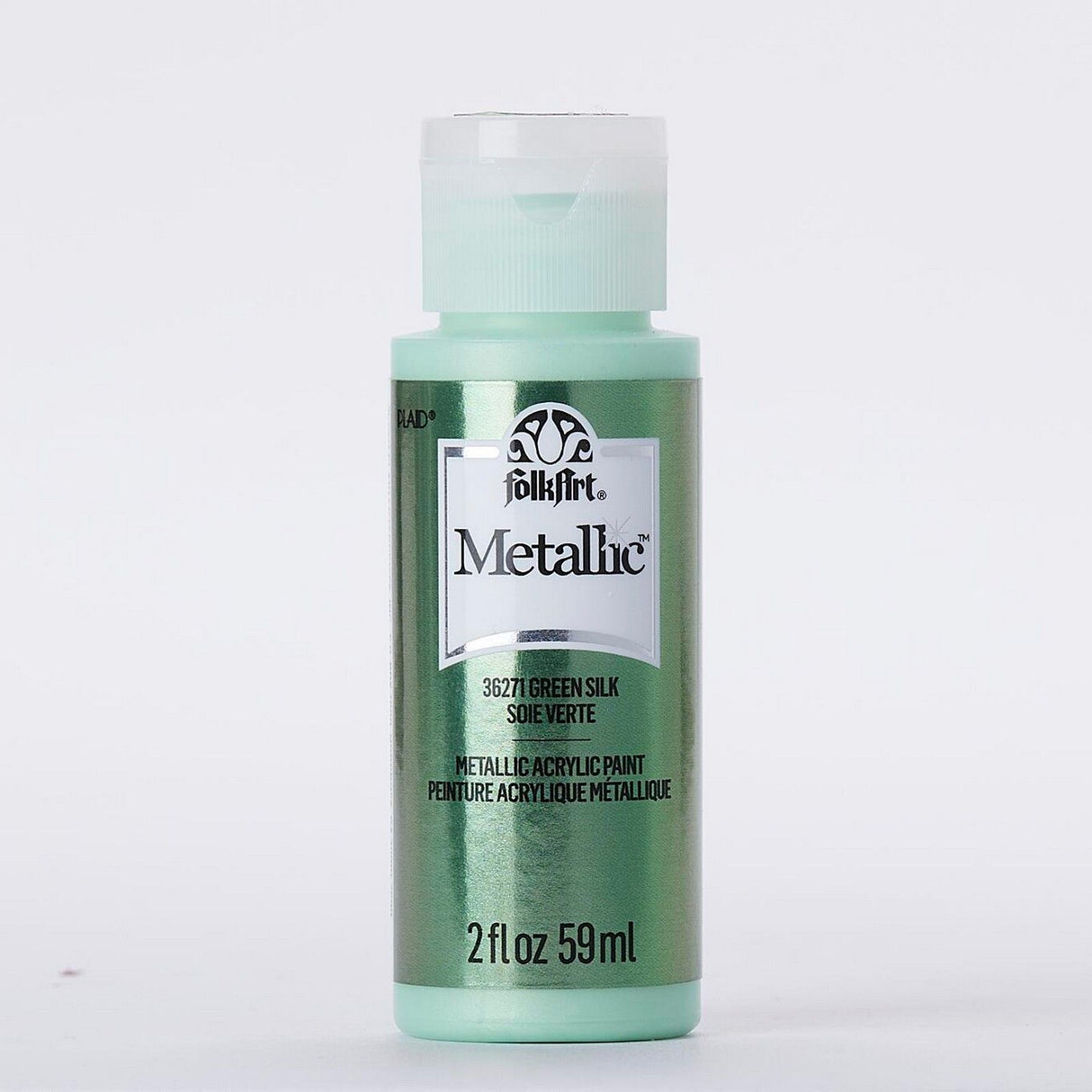 Folkart • metallisk akrylmaling grøn silke 59ml