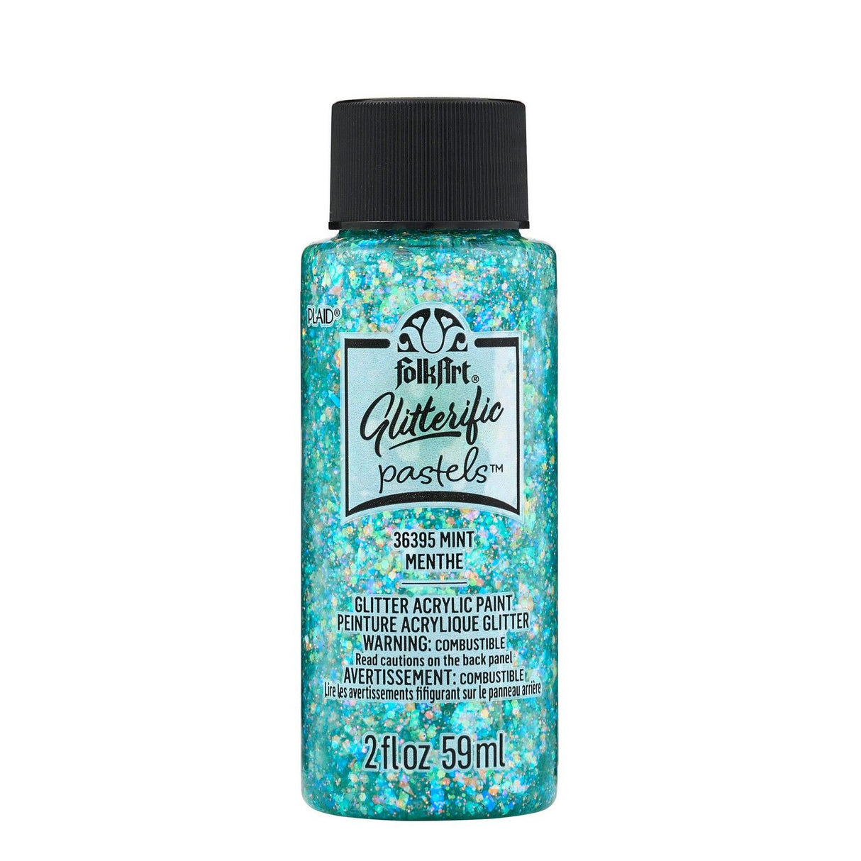Folkart • glitrende pasteller akrylmaling mint 59ml