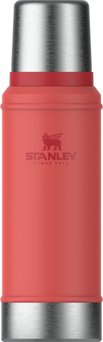 Stanley klassisk legendarisk termokande 750 ml - holder varm eller kold i 20 timer - lækagesikker - tåler opvaskemaskine - BPA-fri - til kaffe, te og mere - termokande i rustfrit stål - varm koral