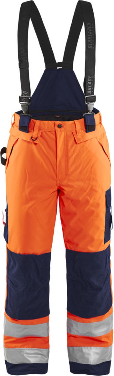 Blåkläder blaklader vinter arbejdsbukser high vis 1885-1977 - high vis orange marineblå - c46