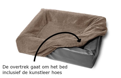 Bia seng fleecebetræk hundekurv taupe