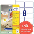 Umærkede sans marque genklæbbare etiketter avery l4745-25 hvid