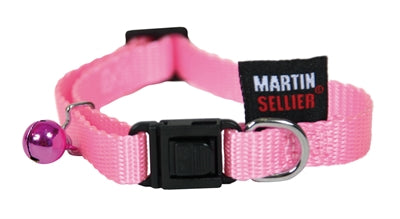 Martin kattehalsbånd nylon uni pink