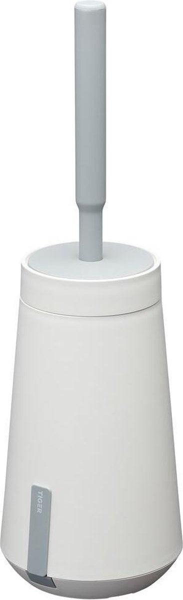 Tiger tess - toiletbørste med holder - fritstående eller hængende - 3m tape - med swoop® børste fleksibel - hvid lysegrå