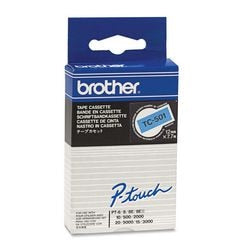 Brother tc-501 - 12mm - sort på blå til pt-8e pt-2000 pt-3000 pt-5000