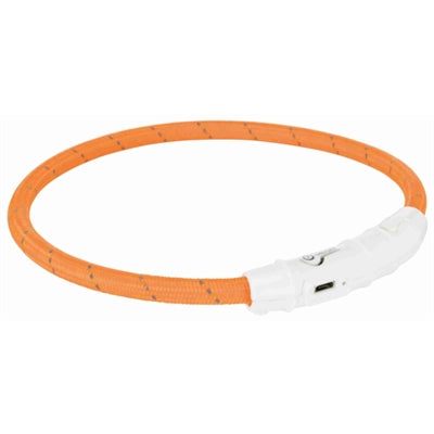 Trixie lysende hundehalsbånd flash USB TPU nylon orange