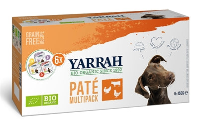 Yarrah Organic Dog Multipack Pate Turkey Chicken Beef