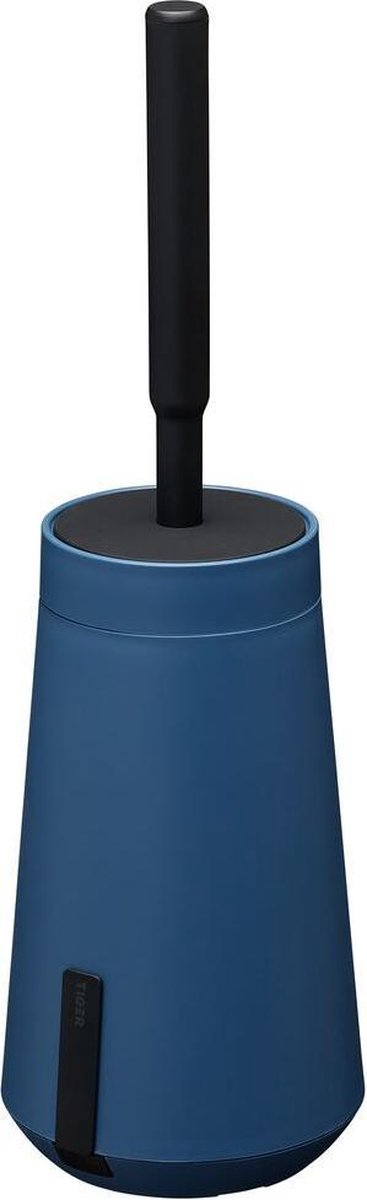 Tiger tess - toiletbørste med holder - fritstående eller hængende - 3m tape - med swoop® børste fleksibel - blå sort