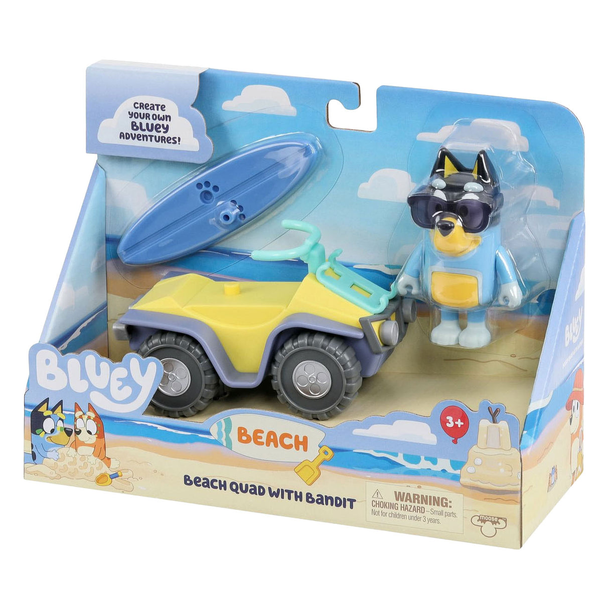 Elg legetøj bluey beach quad spille figur