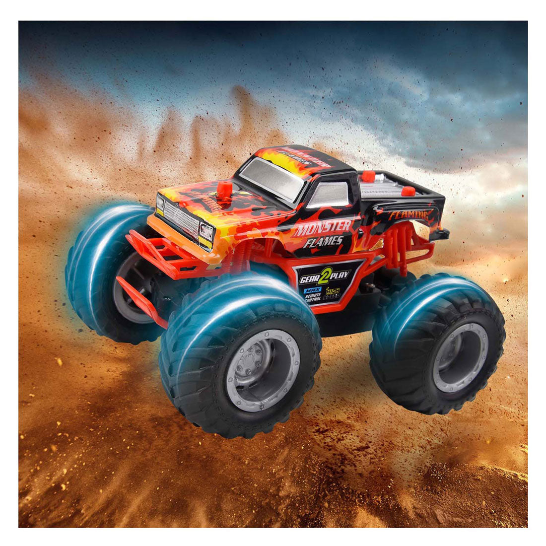 Gear2play rc monster flames monster truck 1:24 - store hjul
