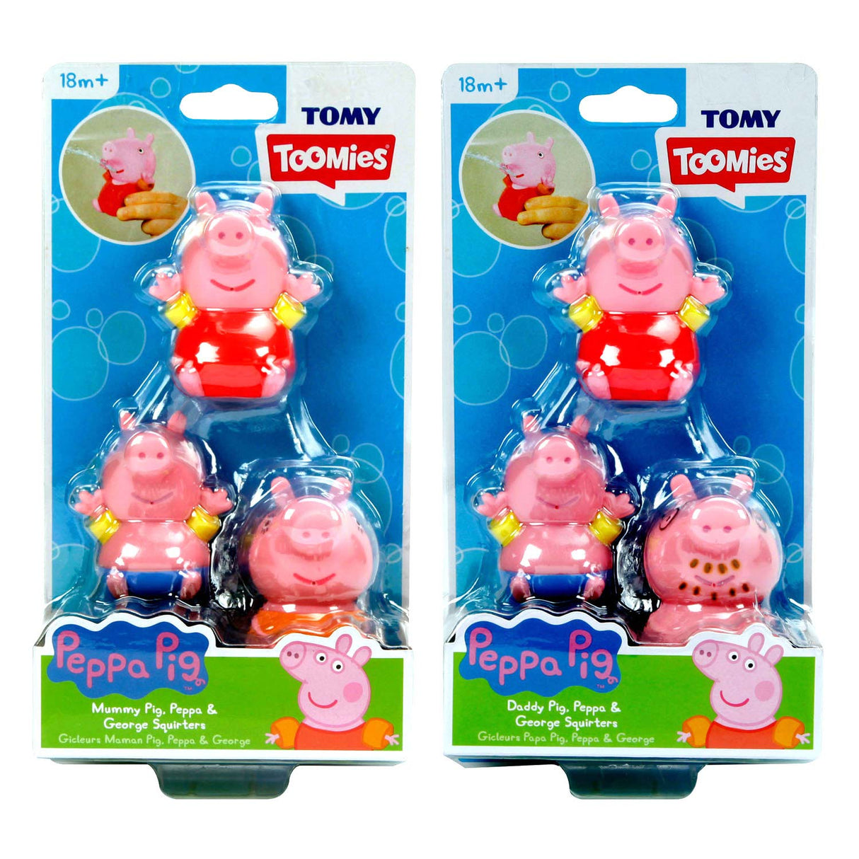 Tomy peppa grisefigurer vandsprøjter, 3 stk.