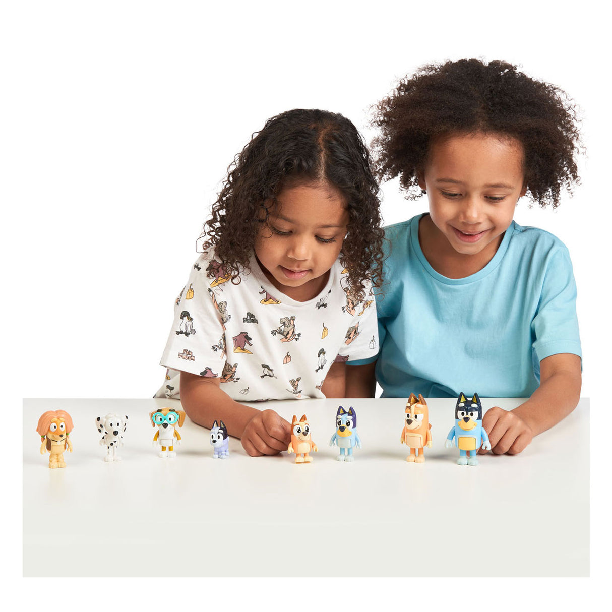 Elg legetøj bluey legefigurer familie venner, 8 stk.